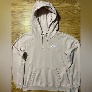 Nike Sportswear Light Pink Hooded Sweatshirt Womens M Pullover Embroidered